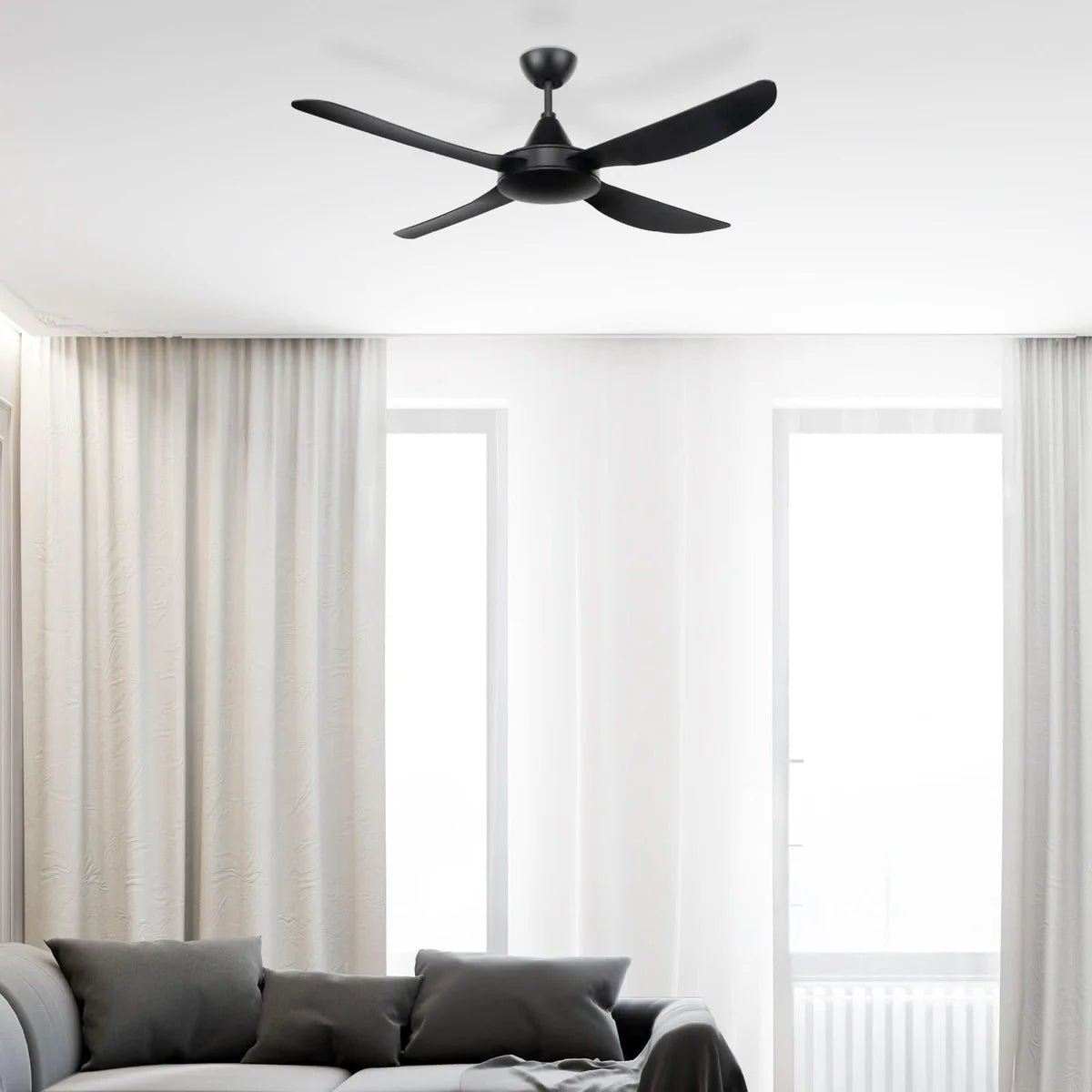 Brilliant Vector-III 56" AC ABS Ceiling Fan Black/ White 65W 240V- 22563/06, 22563/05