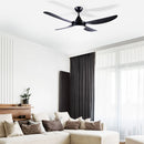 Brilliant Vector 56'' DC Ceiling Fan with Light Tri- Black/ White 40W 240V- 22697/06, 22697/05