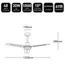 Brilliant Pacifica 48’’ DC Ceiling Fan White 30W 240V- 22721/05