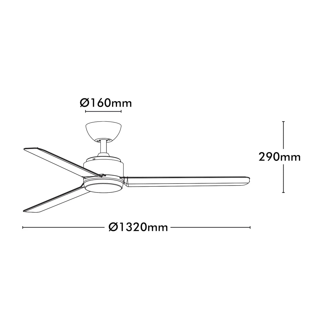 Brilliant Solana 52" AC ABS Ceiling Fan Black/ White 55W 240V-  22761/06, 22761/05