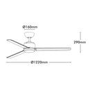 Brilliant Solana 48" DC ABS Ceiling Fan Black/ White 30W 240V- 22763/06, 22763/05