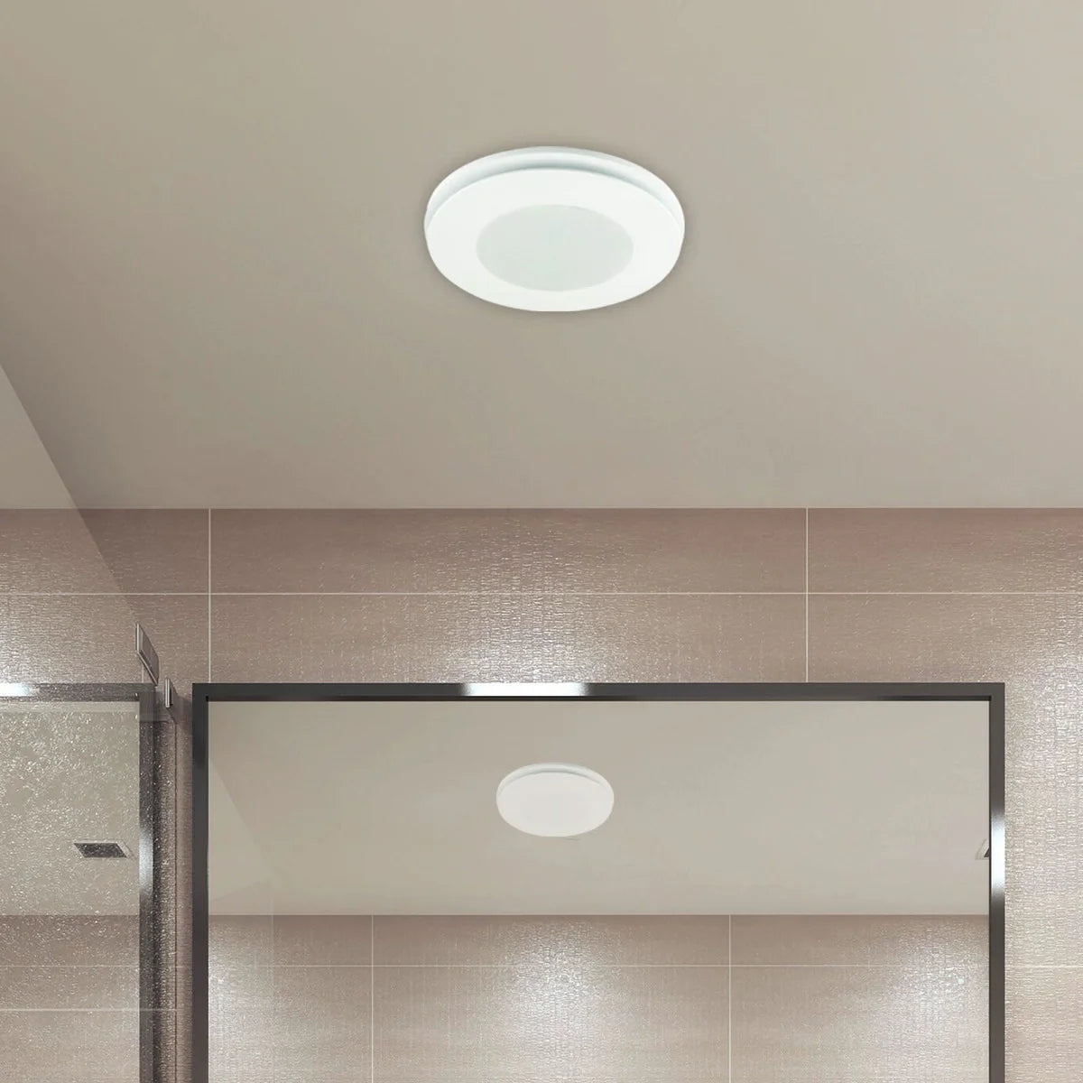 Brilliant Blizzard 270mm Round Exhaust Fan with light Tri- White 15W 240V- 22773/05