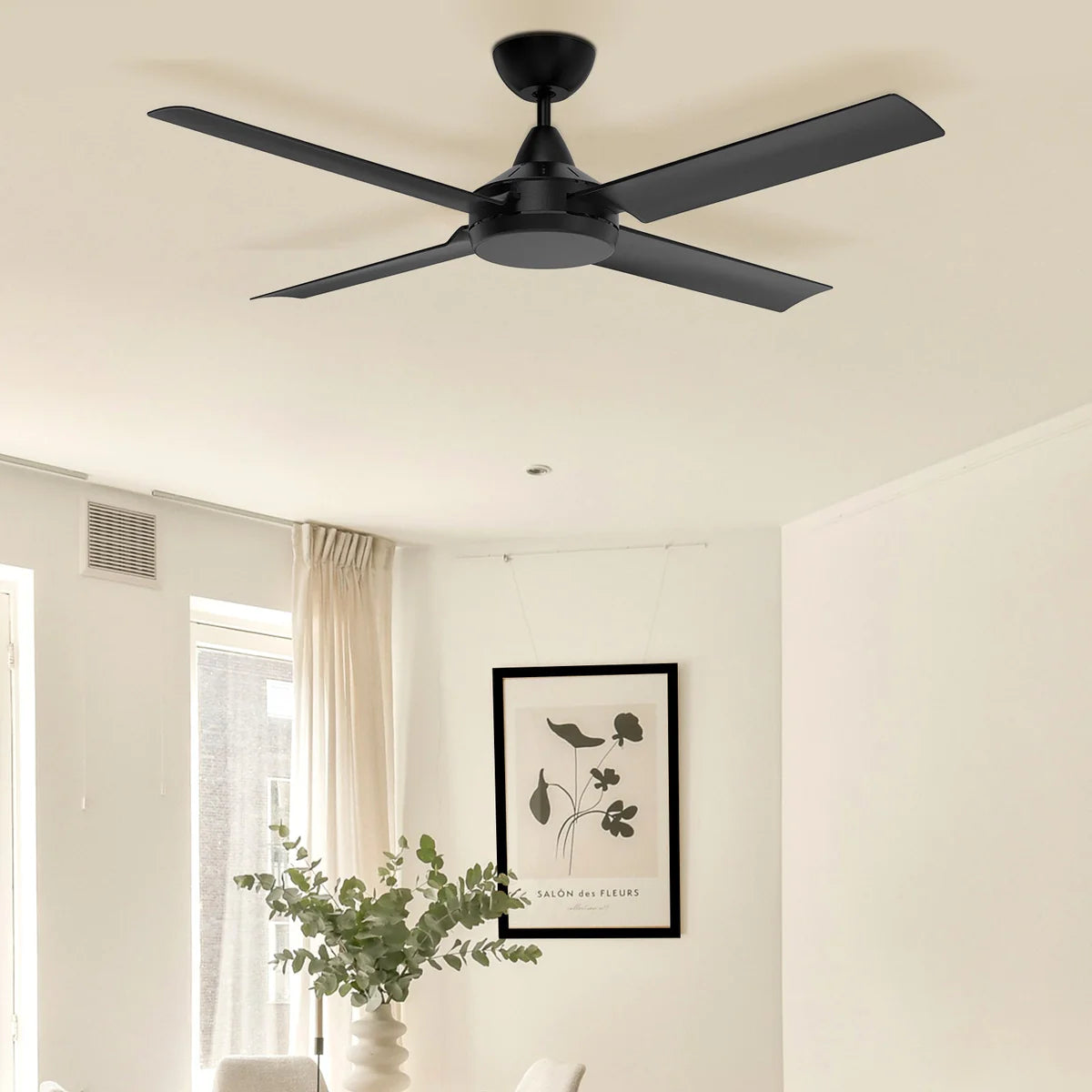 Brilliant 52” AC Cairns Ceiling Fan White/ Black 40W 240V- 22876/05, 22876/06