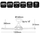 Brilliant 52” AC Cairns Ceiling Fan White/ Black 40W 240V- 22876/05, 22876/06