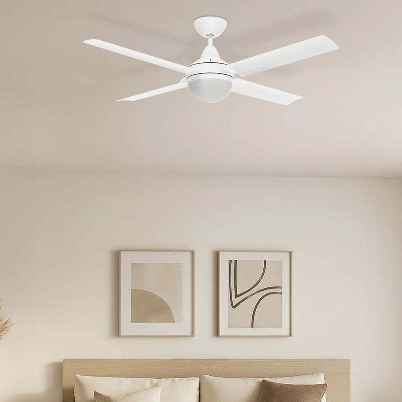 Brilliant 48” AC  With B22 Light Cairns Ceiling Fan Black/ White 40W 240V- 22878/06, 22878/07
