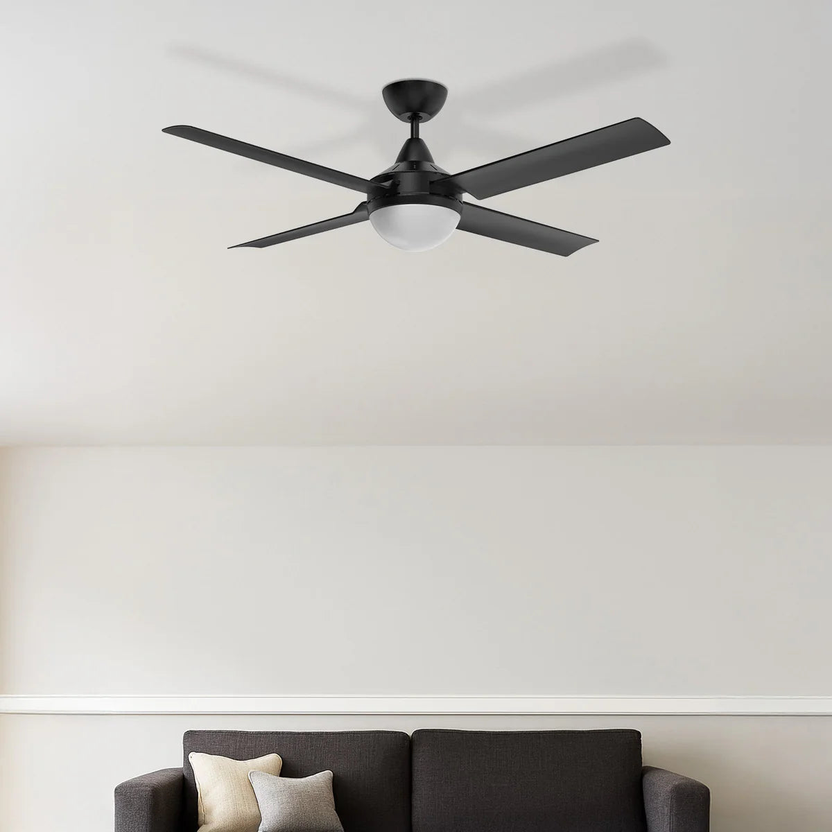 Brilliant 48” AC  With B22 Light Cairns Ceiling Fan Black/ White 40W 240V- 22878/06, 22878/07