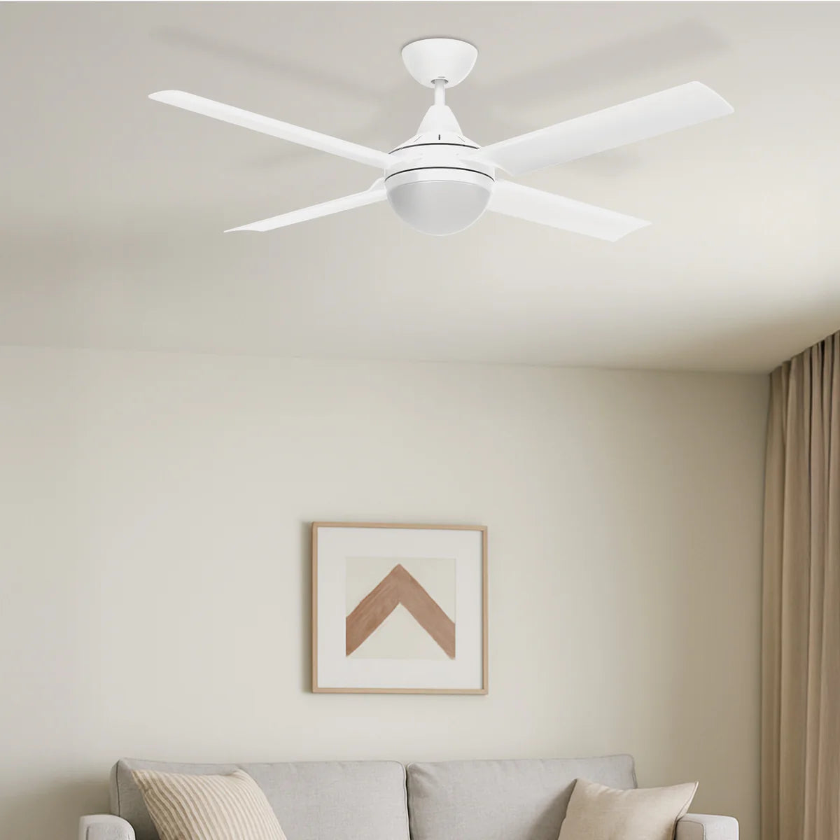 Brilliant 52” AC With B22 Light Cairns Ceiling Fan Black/ White 40W 240V- 22880/06, 22880/05