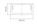 Domus NOVA-20-SM per metre c/w diff End Caps LED Channels and Accessories Black/ Aluminium/ White IP54 - 22938, 22937, 22939