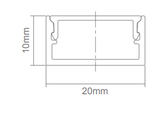 Domus NOVA-20-SM per metre c/w diff End Caps LED Channels and Accessories Black/ Aluminium/ White IP54 - 22938, 22937, 22939