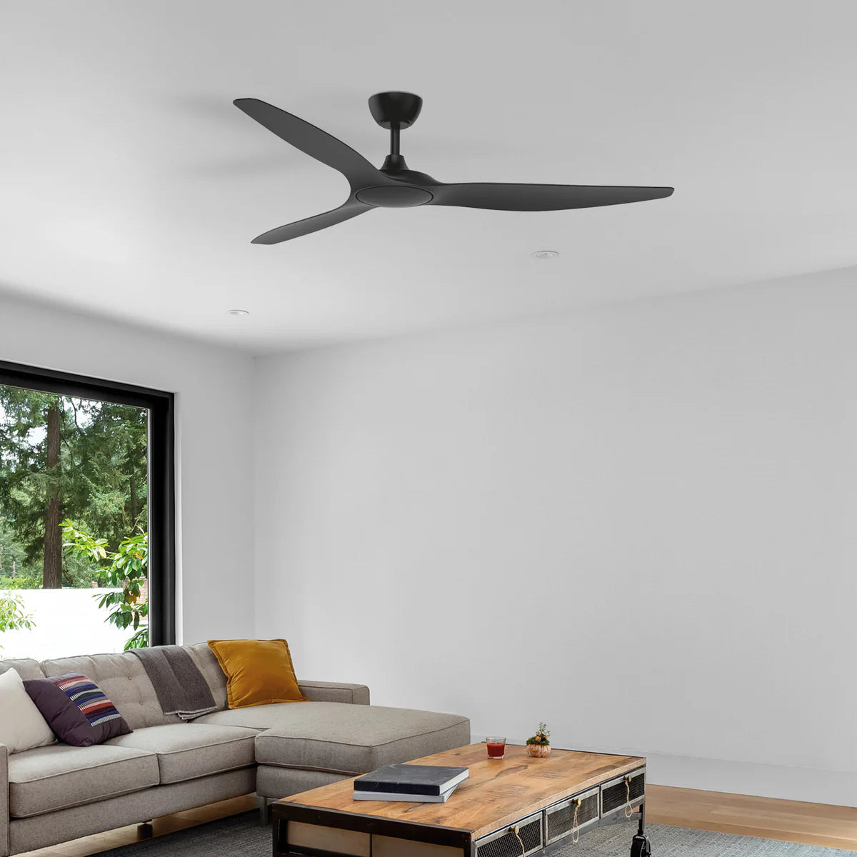Brilliant 60" Fantastic 3-Blade Ceiling Fan Black/ White 35W 240V- 22943/06, 22943/05