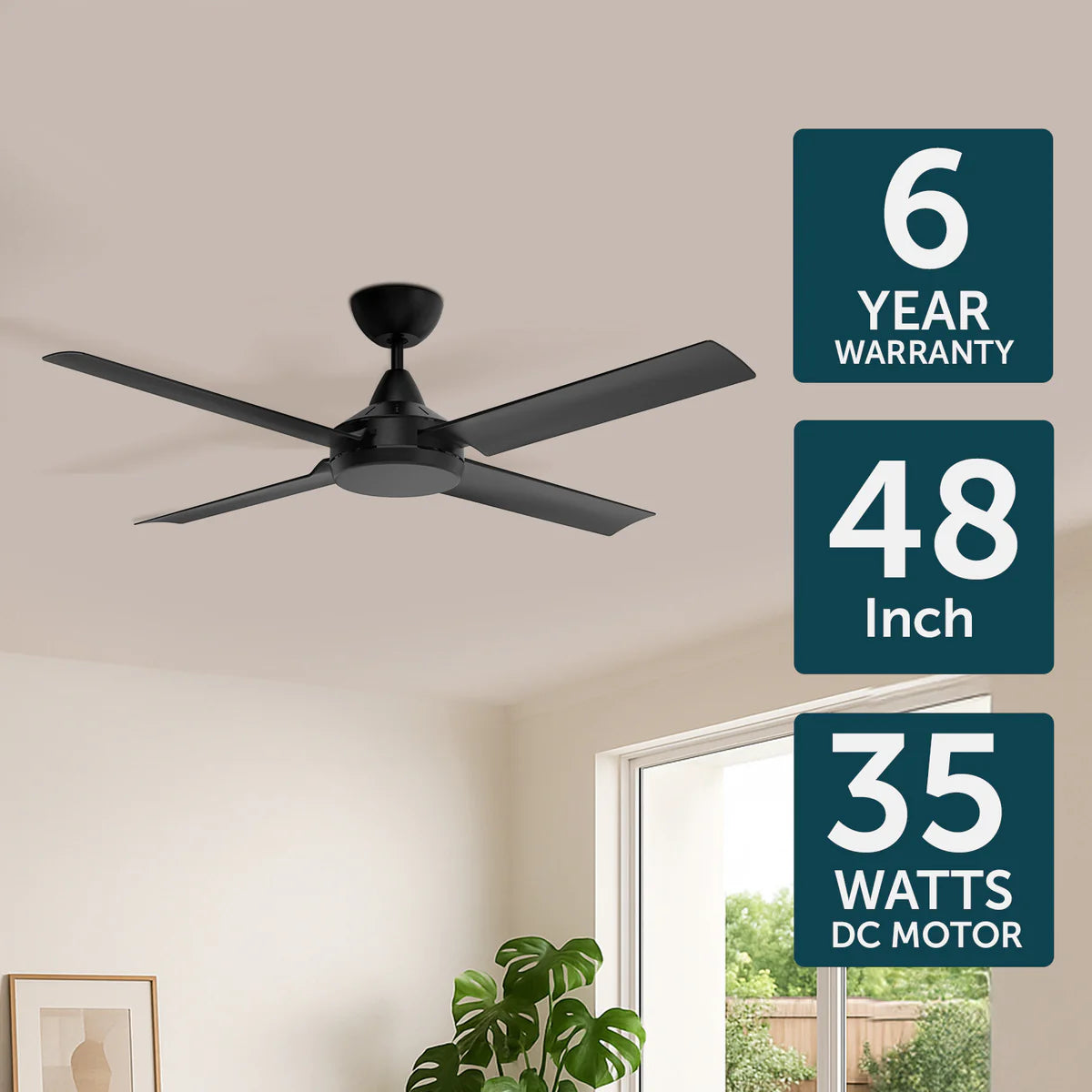 Brilliant Cairns 48" Ceiling Fan Matt Black/ Matt White 240V- 22970/06, 22970/05