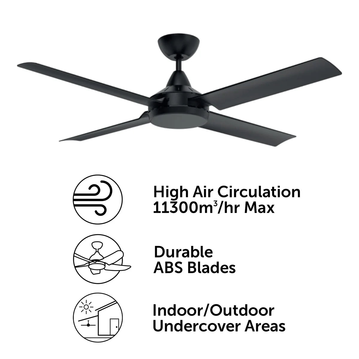 Brilliant Cairns 52" Ceiling Fan Matt Black/ Matt White 35W 240V- 22972/06, 22972/05