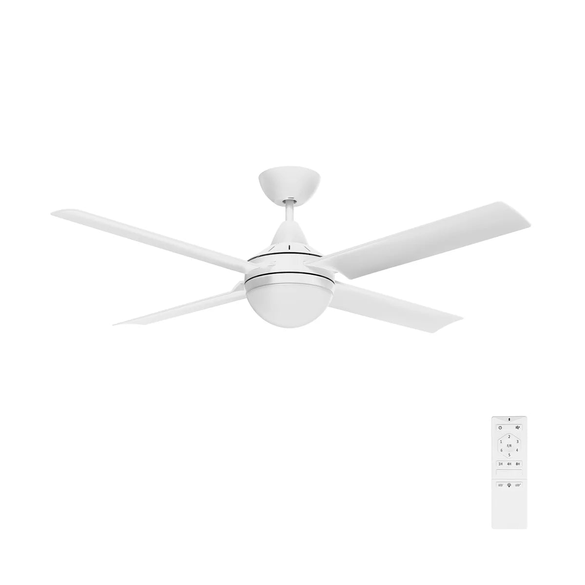 Brilliant Cairns 48" Ceiling Fan with Light Matt Black/ Matt White 2x40W 240V- 22974/06, 22974/05