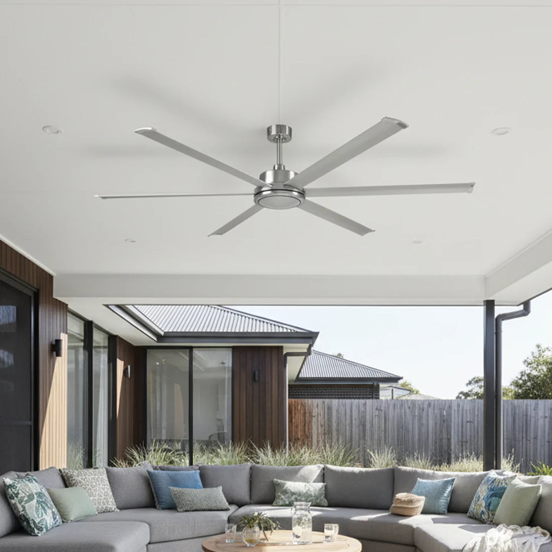 Brilliant 65" Colossus II 6-Blade Ceiling Fan Satin Nickel 60W 240V- 22986