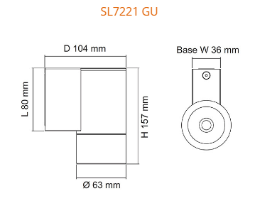 SAL New Bondi SL7221TC Exterior Wall Lights Tri - Anodised Silver  / Black 240V IP65 - SL7221TC/AS, SL7221TC/BK - SAL Lighting