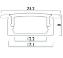 Azoogi Recessed LED Channels and Accessories 2308 Anodised Aluminium - PR001