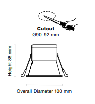 Trend Econoled ER7 Rated Recessed LED Downlight Tri - Black / White 7W 200-240V IP65 - ER7 - Trend Lighting