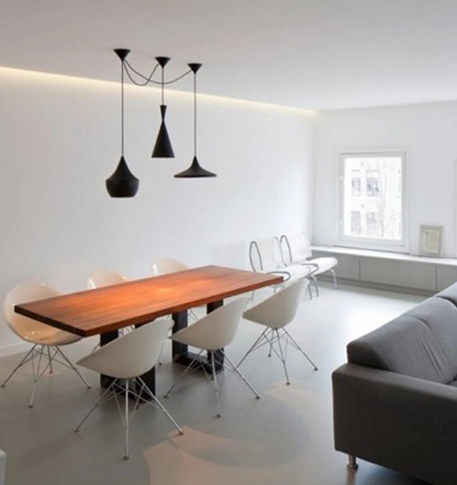 CLA CAVIAR: Cone Shape Interior Pendants Black- CAVIAR6