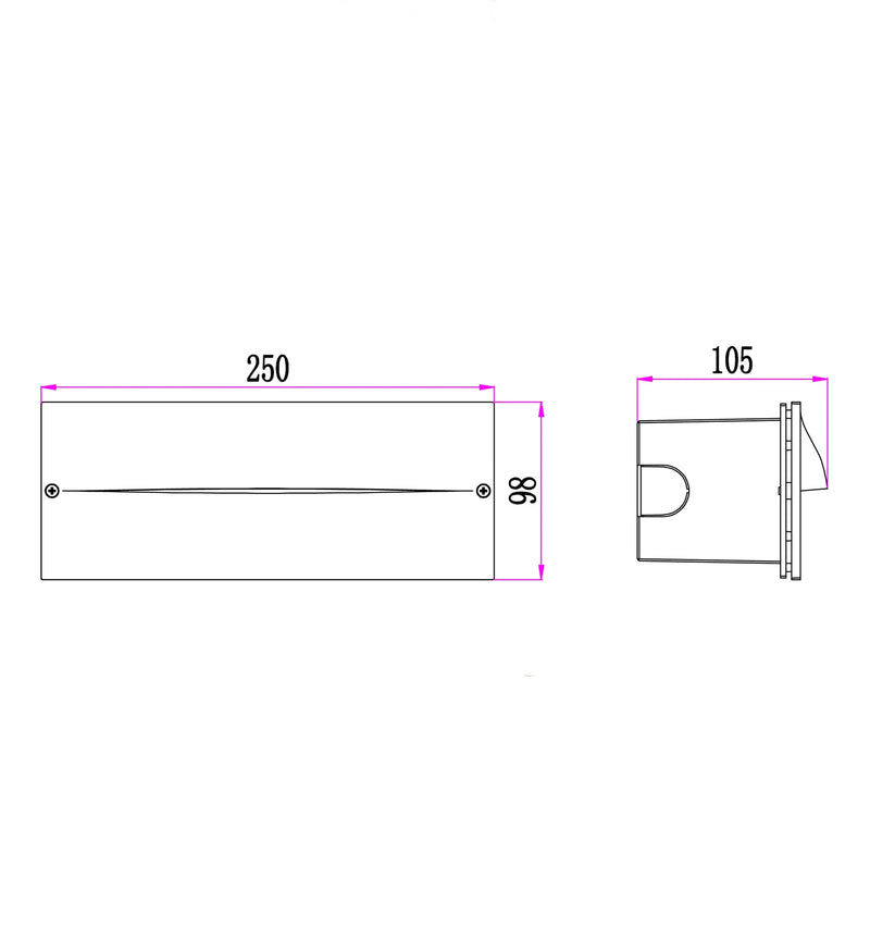 CLA OGATRI: Recessed Exterior Wall Lights Tri- Dark Grey 13W 240V IP65- OGATRI1