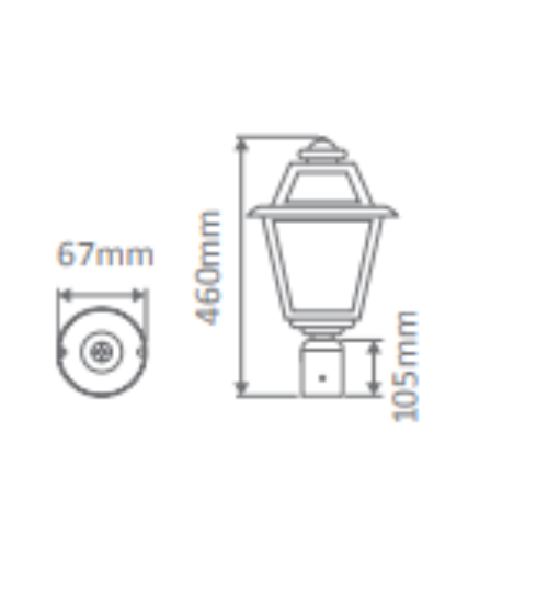 Domus AVIGNON POST TOP B22 LED Weatherproof Beige/ Black/ Burgundy/ Green/ White IP43- Avignon