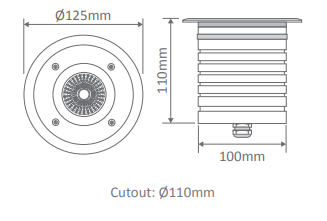 Domus Modula-Round Garden Step and Up Lights 3000K 5000K Aluminium 9W 24V P65 - 19420, 19421 - Domus Lighting