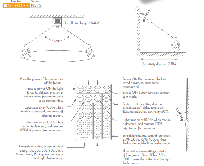Domus Blaze-Pro PIR Plug & Play Sensor Accessories Black / White - 19926, 19927
