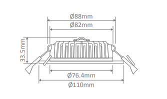 Domus BLISS-10 Round Recessed Dimmable Led Downlight Tri - Black 10W 240V IP54 - 20707 - Domus Lighting