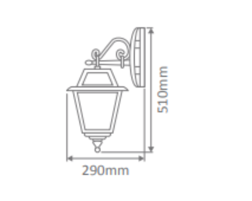 Domus AVIGNON WALL BRACKET DOWN N S-ARM B22 Exterior Wall Lights Beige / Black / Burgundy / Green / White - Avignon - Domus Lighting