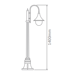Domus MONACO 1LT 1.35M Post LED Flood Light Beige/ Burgundy/ Black/ Green/ White IP43 - 15818, 15819, 15820, 15821, 15823