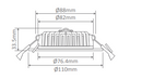 Domus BLISS-10 Round Recessed Dimmable LED Downlight Tri - White 10W 240V IP54 - 20706 - Domus Lighting