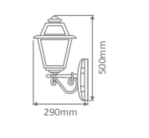 Domus AVIGNON WALL BRACKET UP S-ARM B22 Exterior Wall Lights Beige / Burgundy / Green / Black / White - Avignon - Domus Lighting