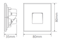 Domus Zone Recessed LED Interior Step Lights 3000K 5000K White 240V IP65 - 19720, 19721 -Domus Lighting