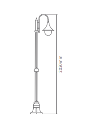 Domus MONACO 1LT 1.98M Post LED Flood Light Beige/ Burgundy/ Black/ White/ Green IP43 - 15830, 15831, 15832, 215833, 15835