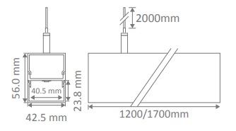 Domus BLOC-42 Linear Interior Pendant 3000K 4000K Aluminium 20.8W 240V IP20 - 23055, 23057