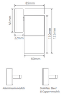 Domus Shadow 1 Light Fixed Wall Bracket Exterior Wall Lights Tri - Solid Copper 240V IP65 - SHADOW - Domus Lighting