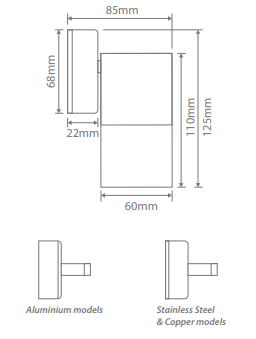 Shadow 1 Light Fixed Wall Bracket 35W 240V IP65 GU10 Spotlight - Titanium Silver