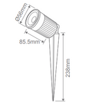 Domus Zoom Ground Garden Spike Light 3000K 5000K Black 30W 12V IP67 - 25693, 25695 - Domus Lighting