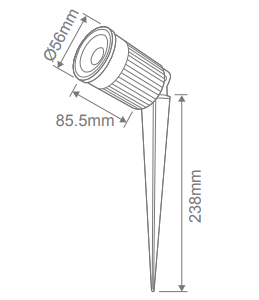 Domus Zoom Ground Garden Spike Light 3000K 5000K Black 30W 12V IP67 - 25693, 25695 - Domus Lighting