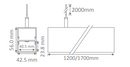 Domus BLOC-42 Linear Interior Pendant 3000K 4000K White 240V IP20 - 23070, 23072 - Domus Lighting