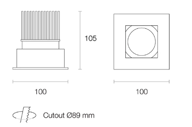 Trend MINILED XMA10 LED Downlights 3000K 4000K Black / White / Silver 10W 180-265V IP20 - XMA103, XMA104 - Trend Lighting
