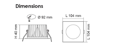 SAL Ecogem Square S9041TC LED Downlight Tri - White / Satin Nickel 10W 240V IP44 - S9041 TC S WH, S9041 TC S SN - SAL Lighting