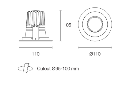 Trend MAXILED XLC10 LED Downlights 3000K 4000K White 10W 180-265V IP20 - XLC103-MB-Wh, XLC104-MB-Wh - Trend Lighting