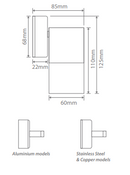 Domus Shadow 1 Light Fixed Wall Bracket Exterior Wall Lights Tri - White 240V IP65 - SHADOW - Domus Lighting