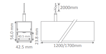 Domus BLOC-42 Linear Interior Pendant 3000K 4000K Black 240V IP20 - 23060, 23062 - Domus Lighting