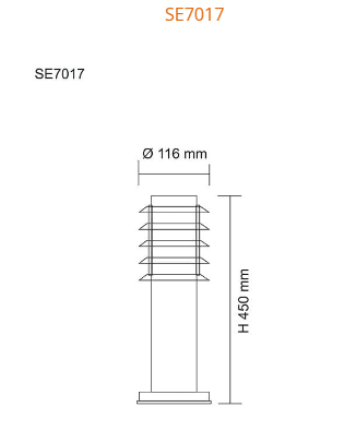 SAL Murray SE7017 LED Bollard Black / Stainless Steel 240V IP44 - SE7017 BK, SE7017 SLS - SAL Lighting