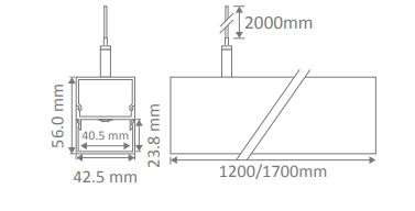 Domus BLOC-42 Linear Interior Pendant 3000K 4000K White 240V IP20 - 23100, 23102 - Domus Lighting