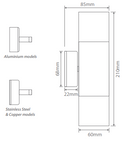 Domus Shadow 2 Light Fixed Up/Down Wall Bracket Exterior Wall Lights Tri - Black 240V IP65 - SHADOW - Domus Lighting