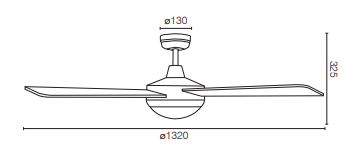 Brilliant TEMPEST- 52in. Ceiling Fan White 240V - 19571/05 - Brilliant Lighting