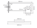 Domus SHADOW-LINE 600mm Vanity or Picture Light LED Interior Wall Light Tri - Matt Black 6W 240V IP20 - 23510, 23512, 23514 - Domus Lighting