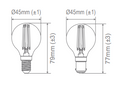 Domus Fancy Round G45 Dimmable B15 Filament Lamps and Globes 2700K 6500K Clear 4.8W 240V IP20 - 65928, 65929 - Domus Lighting